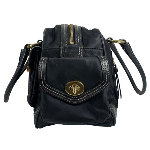 Vintage COACH Gallery Legacy Trainer Satchel 4453 Black/Gold + Hang Tag/Fob Y2K - Picture 2 of 15